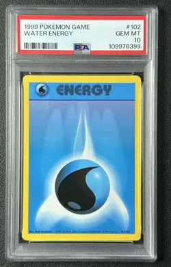 WATER ENERGY PSA 10 1999 POKEMON GAME #102/102 GEM 399 - Image 1