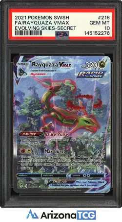 Pokemon 2021 Rayquaza VMAX 218/203 Alt Art Evolving Skies GEM MINT PSA 10 - Image 1