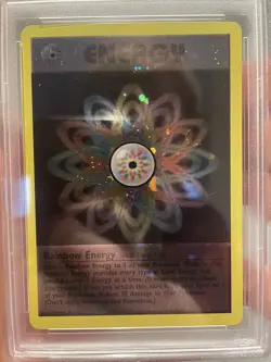 PSA 7 NM Pokemon League Rainbow Energy HOLO Pokemon Energize Game Cycle SWIRL! - Image 2