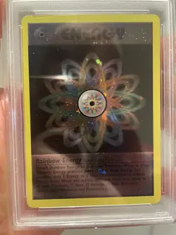 PSA 7 NM Pokemon League Rainbow Energy HOLO Pokemon Energize Game Cycle SWIRL! - Image 3