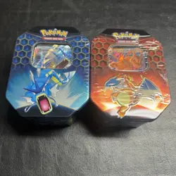 Pokemon Hidden Fates Tins Charizard Gyarados Boxes Two Sealed Tins - Image 1