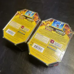 Pokemon Hidden Fates Tins Charizard Gyarados Boxes Two Sealed Tins - Image 5