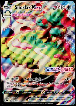 Snorlax VMAX 142/202 Jumbo Holo Rare VMAX Sword & Shield Pokemon Near Mint - Image 1