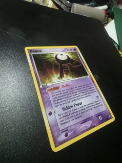 Pokemon TCG Unown F/28 Rare Holo Card Unseen Forces - Image 1