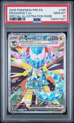 Pokemon Dragapult ex 2025 Prismatic Evolutions #165 Special Il. Rare PSA 10 - Image 1