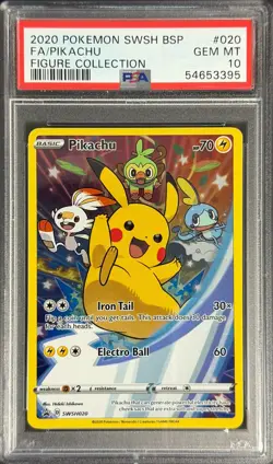 POKEMON 2020 FA/PIKACHU FIGURE COLLECTION SWSH BLACK STAR PROMO #020 PSA 10 - Image 1