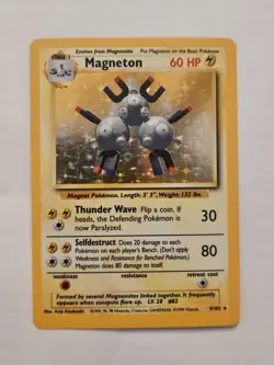 Pokemon TCG Magneton Base Set Holo Rare Card 9/102 LP Condition - Image 1