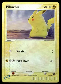 Pokemon TCG Sandstorm #72/100 Pikachu Reverse LP (Scratches) - Image 1
