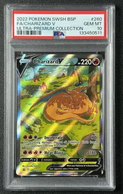 CHARIZARD V FA PSA 10 2022 POKEMON SWSH BSP #260 ULTRA PREMIUM COLL 511 - Image 1