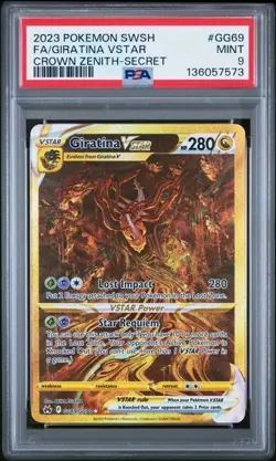 Pokemon Giratina VSTAR 2023 Sword & Shield Crown Zenith Secret #GG69 FA PSA 9 - Image 1