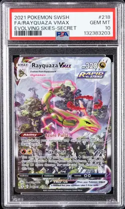 2021 POKEMON SWORD & SHIELD EVOLVING SKIES SECRET FULL ART/RAYQUAZA VMAX PSA 10 - Image 1