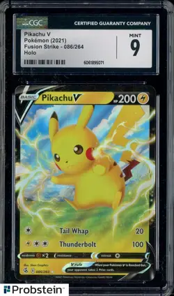 2021 Pokemon Fusion Strike #086 Pikachu V Holo CGC 9 MINT - Image 1