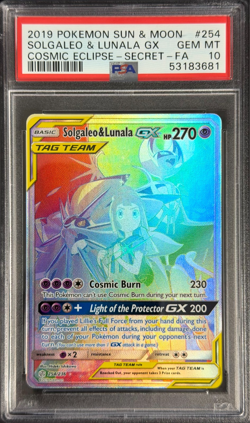 Pokemon Solgaleo & Lunala Gx 2019 S&M Cosmic Eclipse Secret #254 FA PSA 10 - Image 1