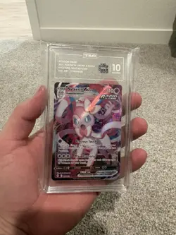 Pokemon Sylveon VMAX Full Art Ultra Rare Holo Card 075/203 TAG 10 - Image 1