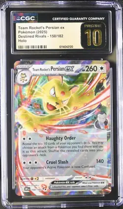 Pokemon Team Rocket's Persian ex 2025 Destined Rivals 150/182 CGC PRISTINE 10 - Image 1