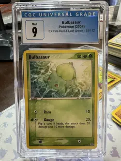 Pokemon Bulbasaur 55/112 EX Fire Red & Leaf Green CGC 9 - Image 1