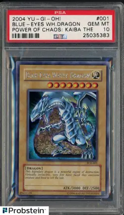 2004 Yu-Gi-Oh! Power Of Chaos Kaiba The #001 Blue-Eyes White Dragon PSA 10 - Image 1