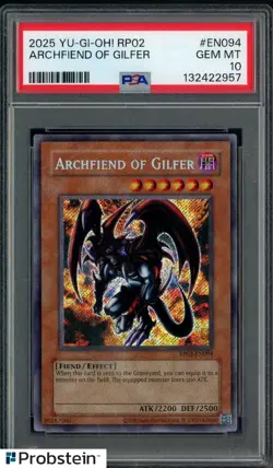 2025 Yu-Gi-Oh! RP02 #EN094 Archfiend Of Gilfer PSA 10 GEM MINT - Image 1