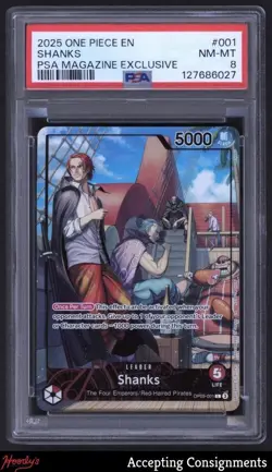 2025 One Piece Card Game Promos PSA Magazine Exclusive #OP09001 Shanks PSA 8 - Image 1