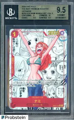 2024 One Piece The Best Premium Booster Japanese OP01016 Nami Manga BGS 9.5 - Image 1
