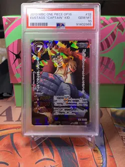 Miracle Battle carddass One Piece OP16 #32 Captain Kid SR Cracked Ice PSA 10 - Image 1
