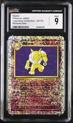 CGC 9 MINT Hypno 2002 Legendary Collection 25/110 Reverse Holo Pokemon Card - Image 1
