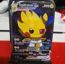 Pikachu Vegeta Pokemon Card VMAX GX EX GX ACG Holo Cosplay - Image 1