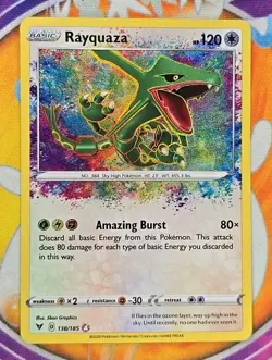 🔥Rayquaza 138/185 Vivid Voltage Holo Foil Amazing Rare Pokemon Card Fresh👍🔥📈 - Image 1