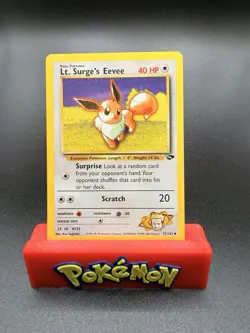 Lt. Surge's Eevee 51/132 Gym Challenge Uncommon Card Pokemon NM - Image 1