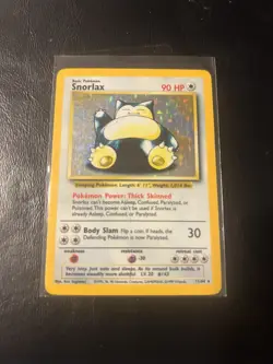 1999 Pokemon SNORLAX Jungle Set NO SYMBOL ERROR Misprint HOLO Rare Card 11/64 MP - Image 1