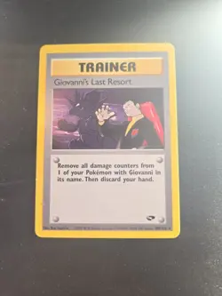 Giovanni's Last Resort 105/132 Vintage WOTC Pokemon Cards 2000 Gym Challenge LP - Image 1