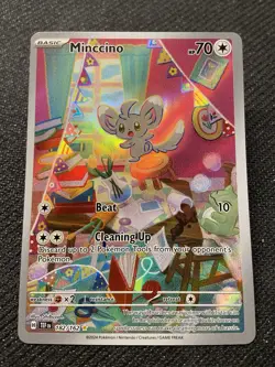 Minccino 182/162 Temporal Forces Illustration Rare Full Art Pokemon TCG MINT - Image 3
