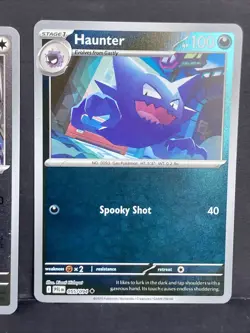 2x Pokemon ME02: Phantasmal Flames Holo Haunter 055/094 & Ambipom 079/094 Lot - Image 3