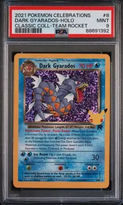 Pokemon Dark Gyarados-Holo 2021 Celebrations Classic Coll - Team Rocket #8 PSA 9 - Image 1
