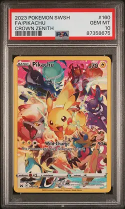 POKEMON 2023 FA/PIKACHU CROWN ZENITH SWORD AND SHIELD CROWN ZENITH #160 PSA 10 - Image 1