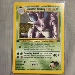 Pokemon Gym Challenge 1st Edition Giovanni’s Nidoking 7/132 Holo NM Near Mint - Image 1