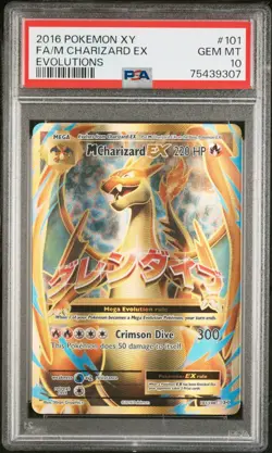 POKEMON 2016 FA/M CHARIZARD EX XY EVOLUTIONS #101 PSA 10 - Image 1