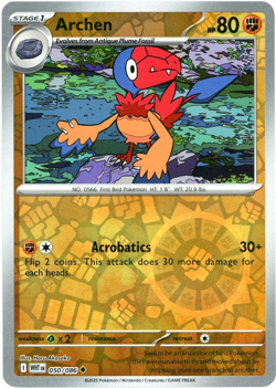 Archen (Reverse Holo) - 050/086 - White Flare - NM/M - Pokemon - English - Image 1