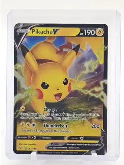 PIKACHU V 2020 POKEMON SWSH VIVID VOLTAGE RARE 043/185 Q4490 - Image 1