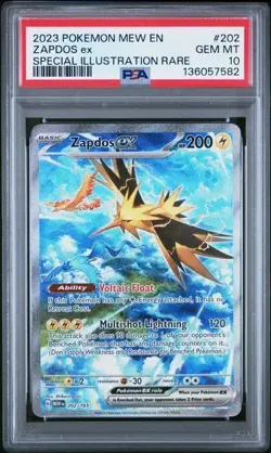 Pokemon Zapdos ex 2023 Mew En-151 #202 Special Illustration Rare PSA 10 - Image 1