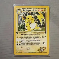 Pokemon Gym Challenge 1st Edition Lt. Surge’s Raichu 11/132 Holo - Image 1