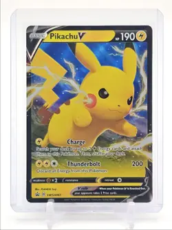 PIKACHU V 2021 POKEMON SWSH BLACK STAR PROMO COMMON SWSH061 Q4490 - Image 1