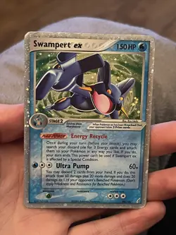 Pokemon TCG Swampert ex 98/100 EX Crystal Guardians Ultra Rare Holo 2006 Damaged - Image 1