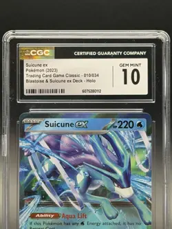 Pokemon 2023 Suicune ex 010/034 TCG Classic Collection CLB CGC 10 GEM MINT - Image 2
