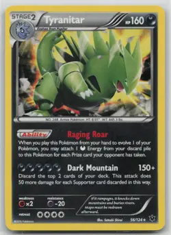 2016 Pokemon XY Fates Collide Knock Out Promo Cosmos Holo Rare Tyranitar 56/124 - Image 1