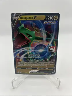 110/203 Rayquaza V Prize Pack Series Stamped Play Pokemon TCG Evolving Skies - Image 1