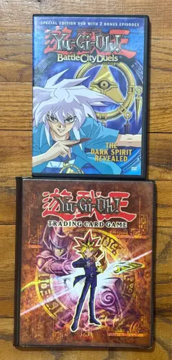 1996 Yu-Gi-Oh Collection Binder Book Trading 48 Card & Battle City Duels DVD - Image 1