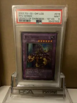 PSA 9 MINT 2003 YU-GI-Oh! Legacy of Darkness RYU SENSHI 019 1st Edition - Image 1
