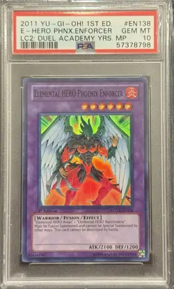 2011 PSA 10 YUGIOH LCGX 1ST ED SUPER RARE ELEMENTAL HERO PHOENIX ENFORCER 💎 - Image 1