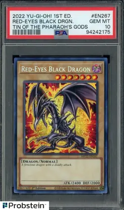 Red-Eyes Black Dragon Yu-Gi-Oh! 1st Edition Tin of the Pharaoh's Gods PSA 10 - Image 1